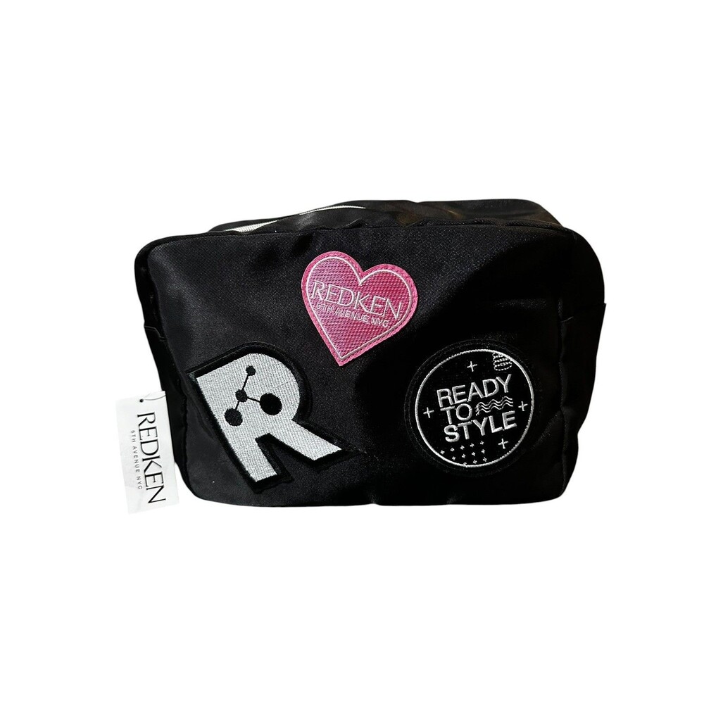 Redken Patches Makeup Travel Toiletry Style Bag,  Hair stuff, make up. Black NWT